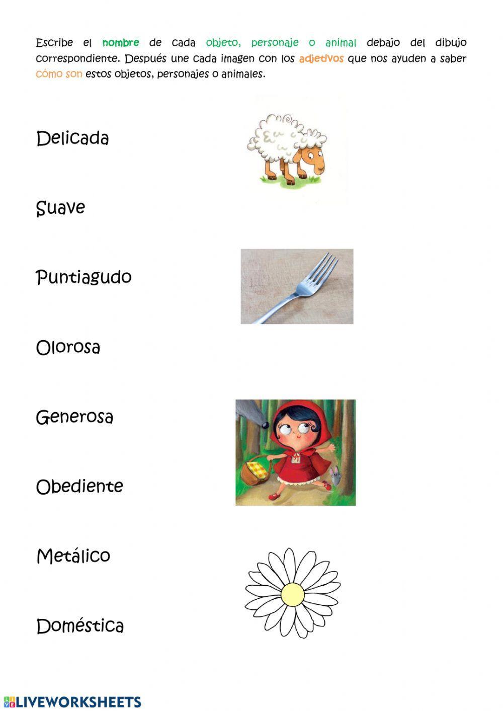 Nombres y adjetivos