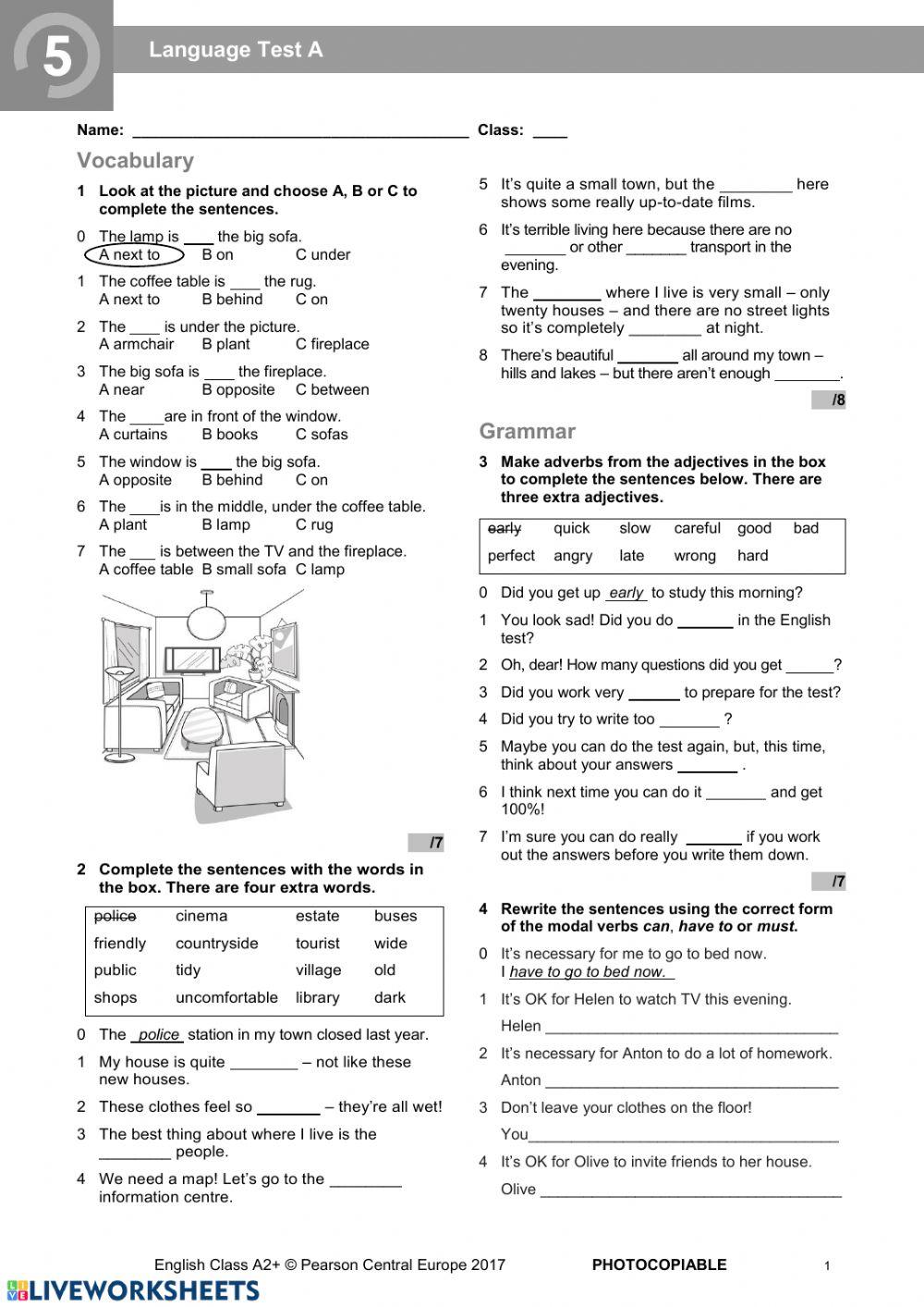 English A2 Test Online