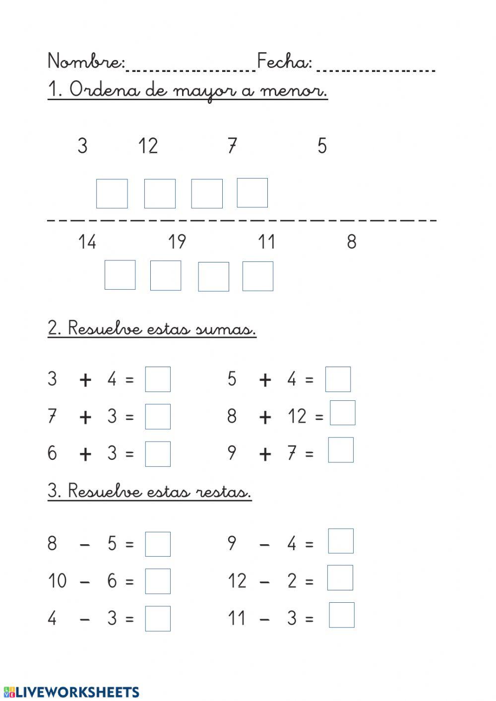 Matemáticas numeración