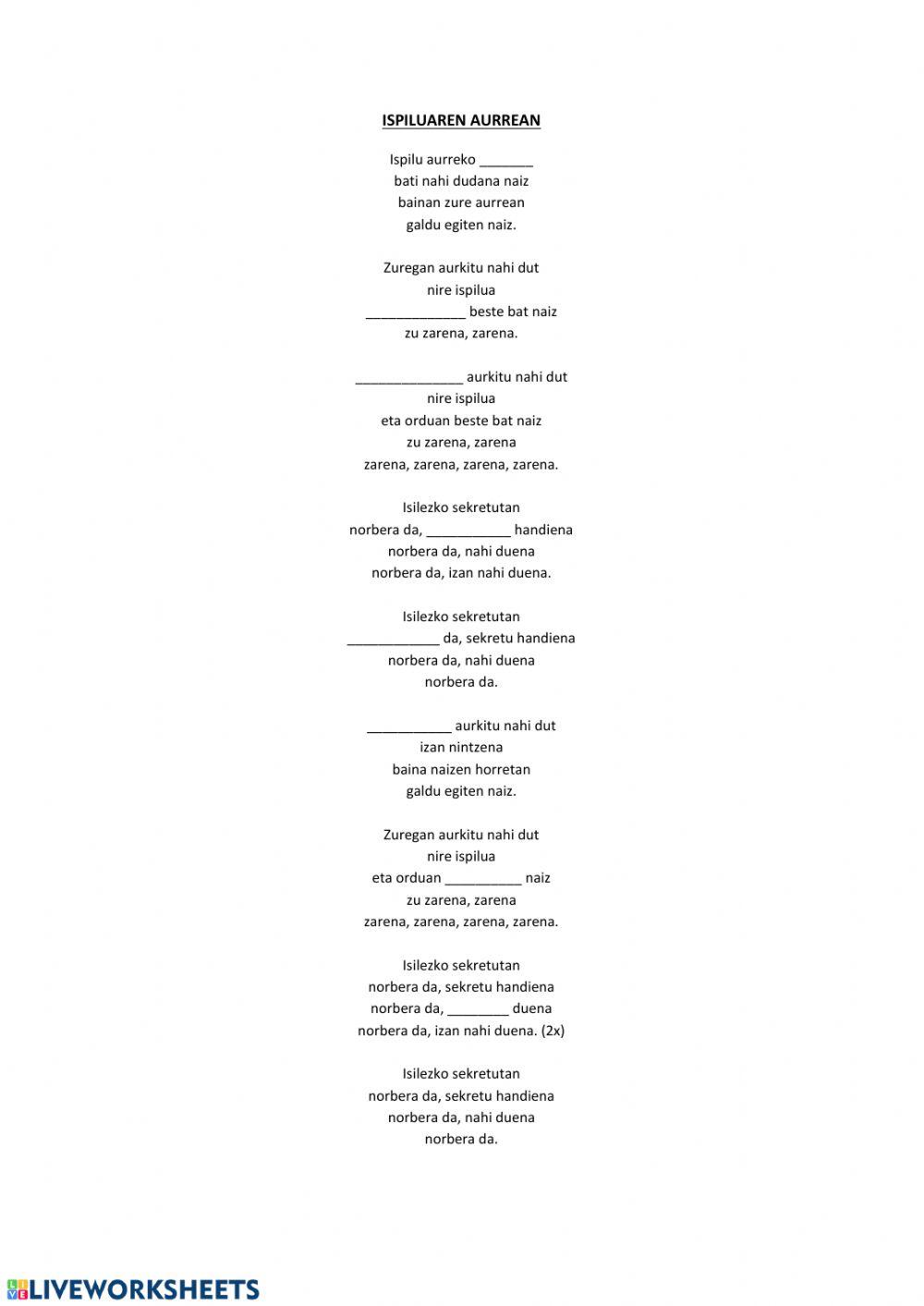 Ispiliaren aurrean ok