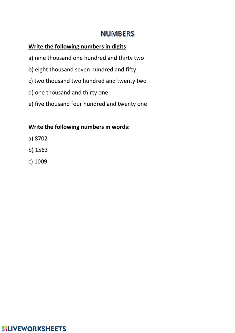 Place Value: 4 digit