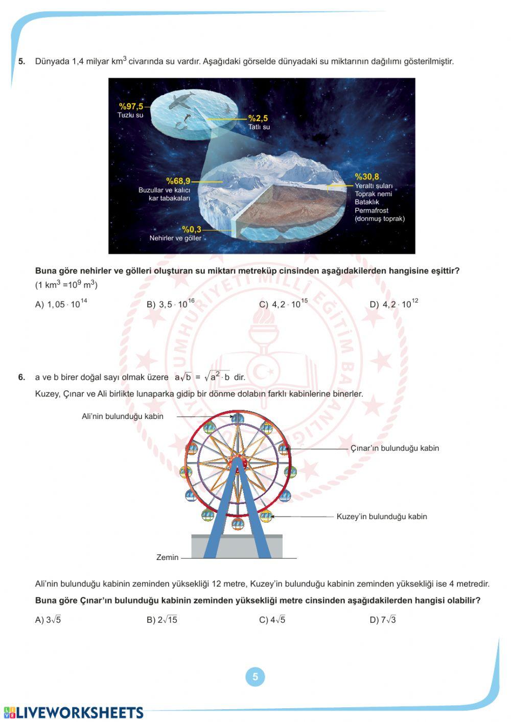 Mart ayi örnek sorular matemati̇k