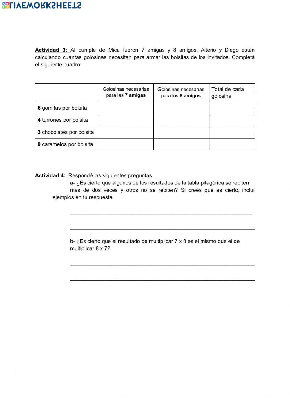Matemática - Actividades para después Por más Aventuras: Cumpleaños sorpresa - Segundo Ciclo