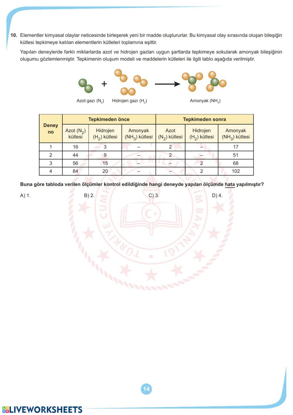 Mart ayi örnek sorular fen bi̇li̇mleri̇