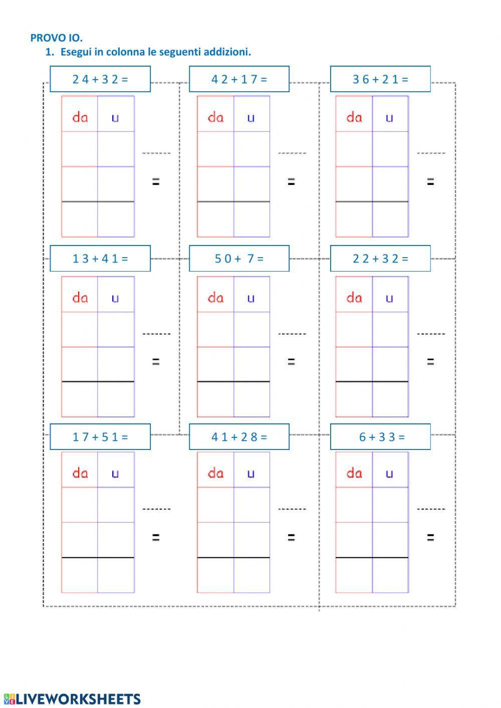 Addizioni in colonna