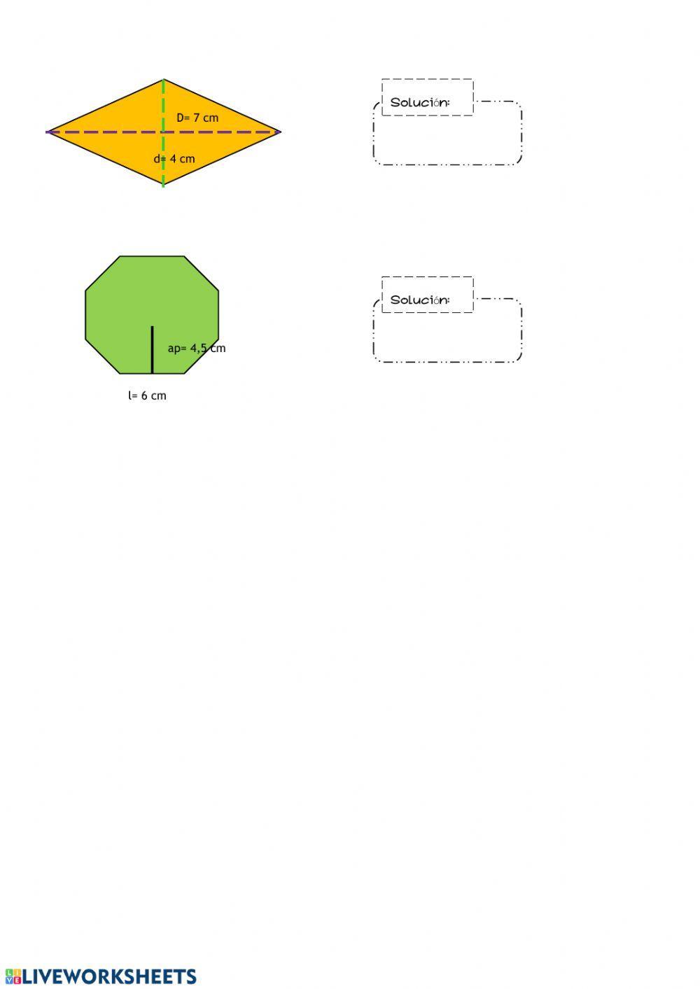 Cálculo de áreas polígonos regulares
