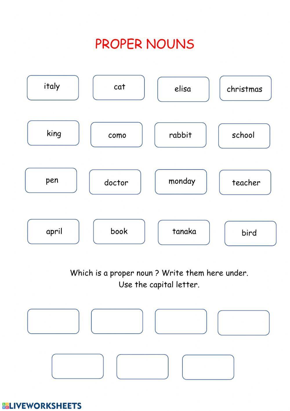 75182 | Proper nouns | Vanessa Guggi | LiveWorksheets