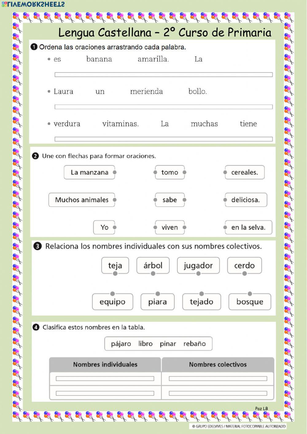 Nombres individuales y colectivos
