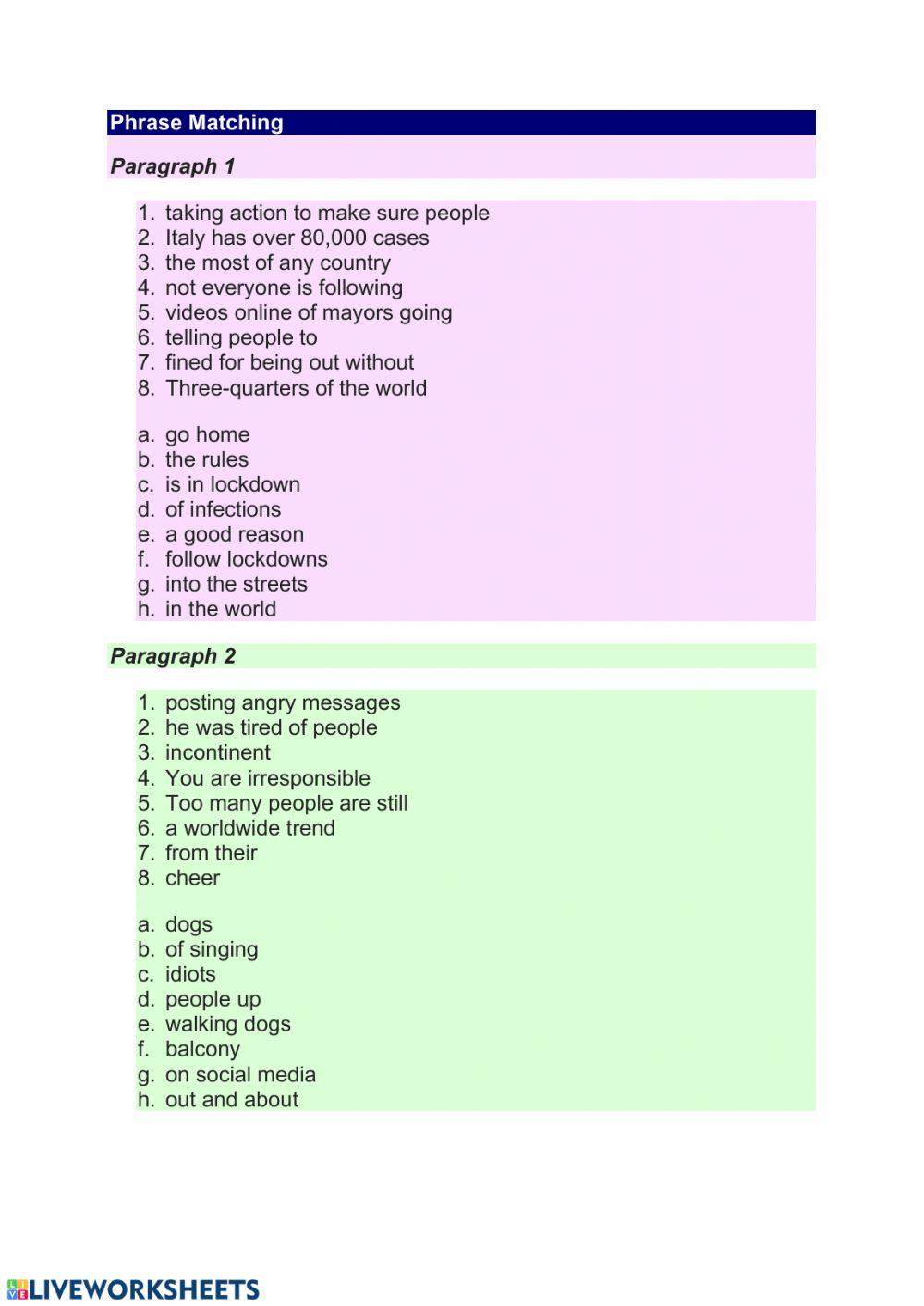 COVID-19 reading and listening