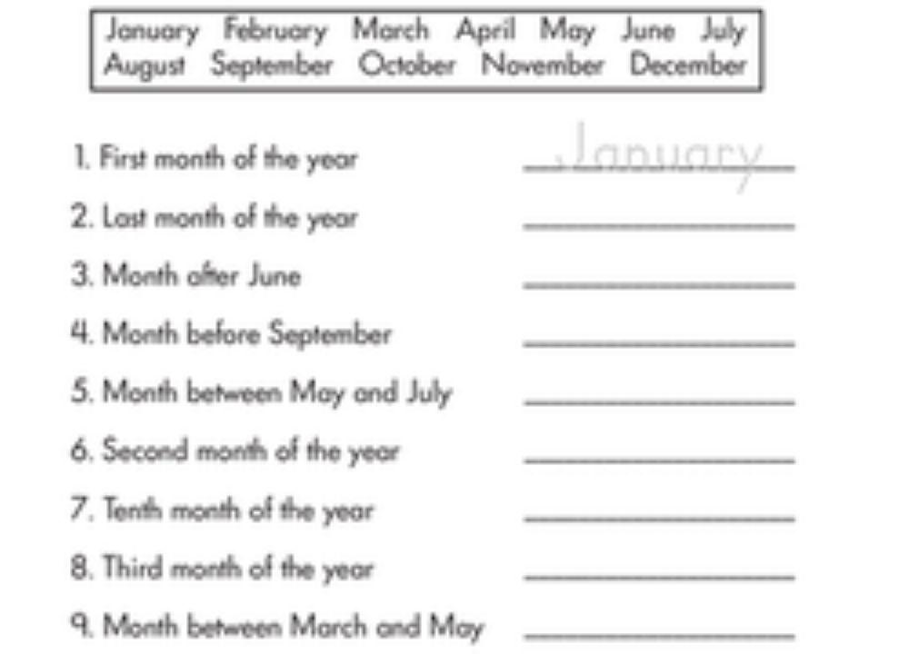 Months of the year