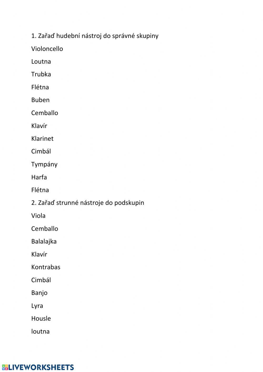 hudební nástroje 1
