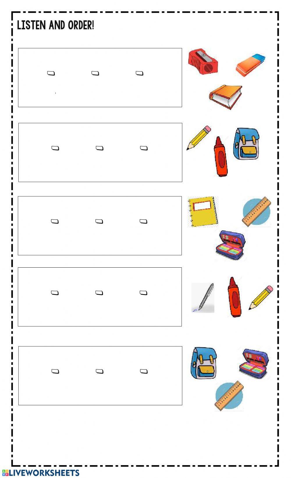 School Objects Sequence