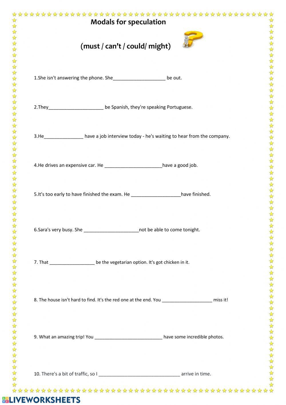 Modals for speculation