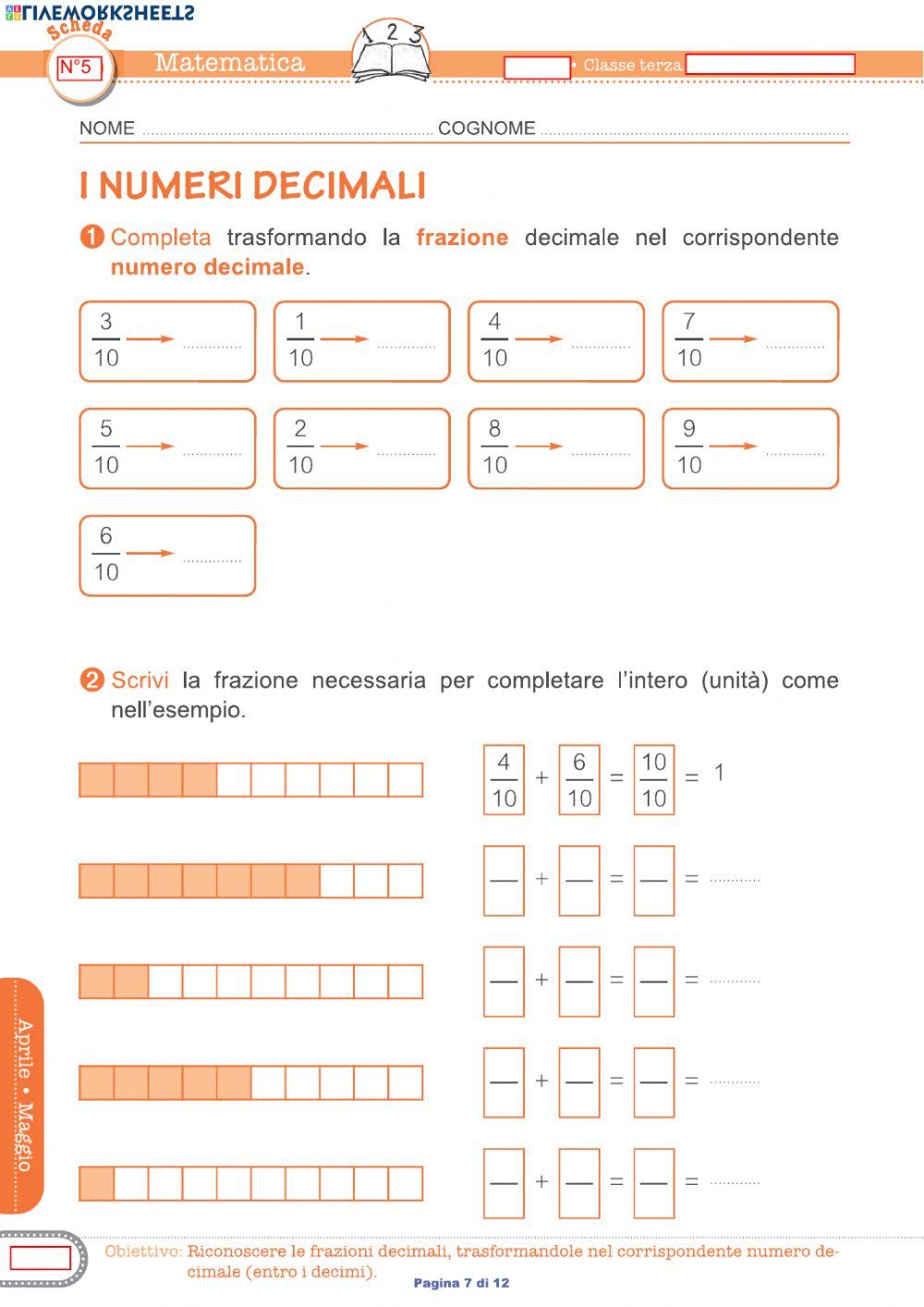 Frazioni e numeri decimali
