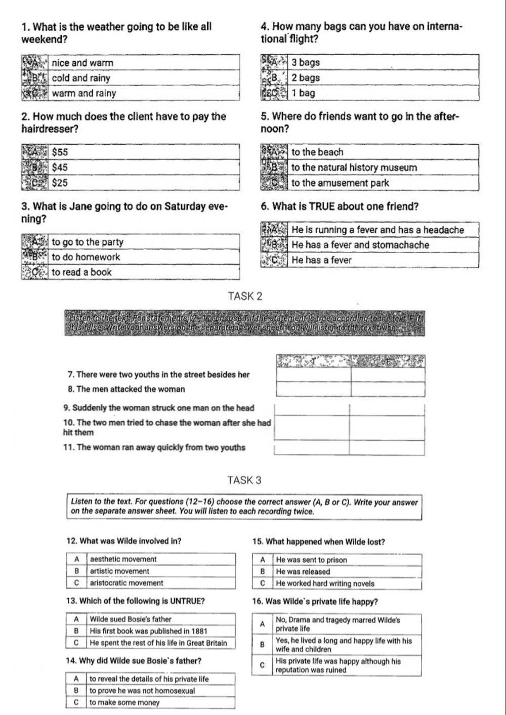 Zno Listening Test 1