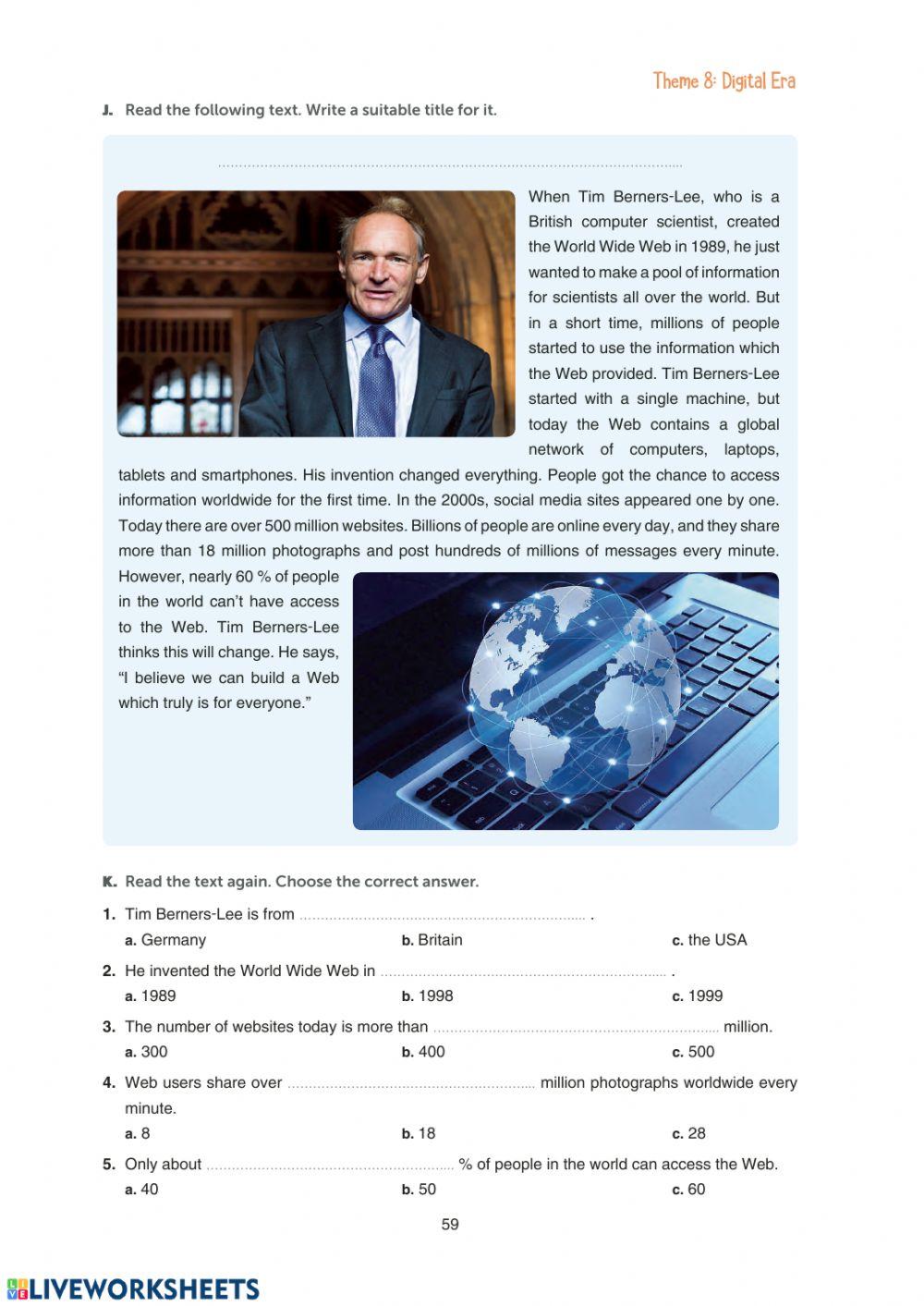 Grade 10 Theme 8 Digital Era WB Pages 59-60