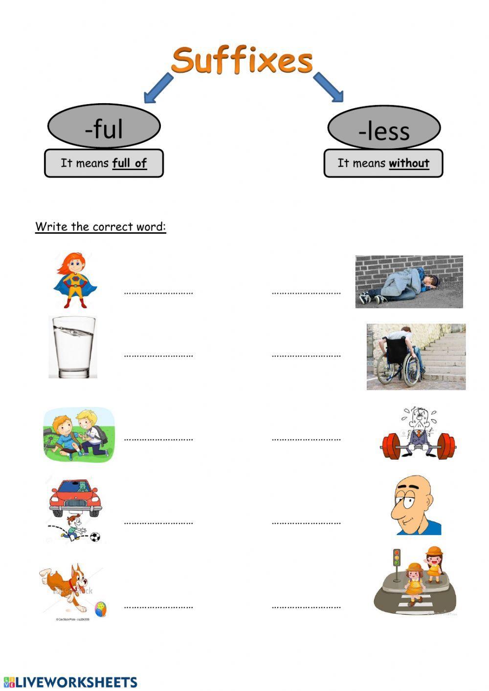 suffixes ful less 6A