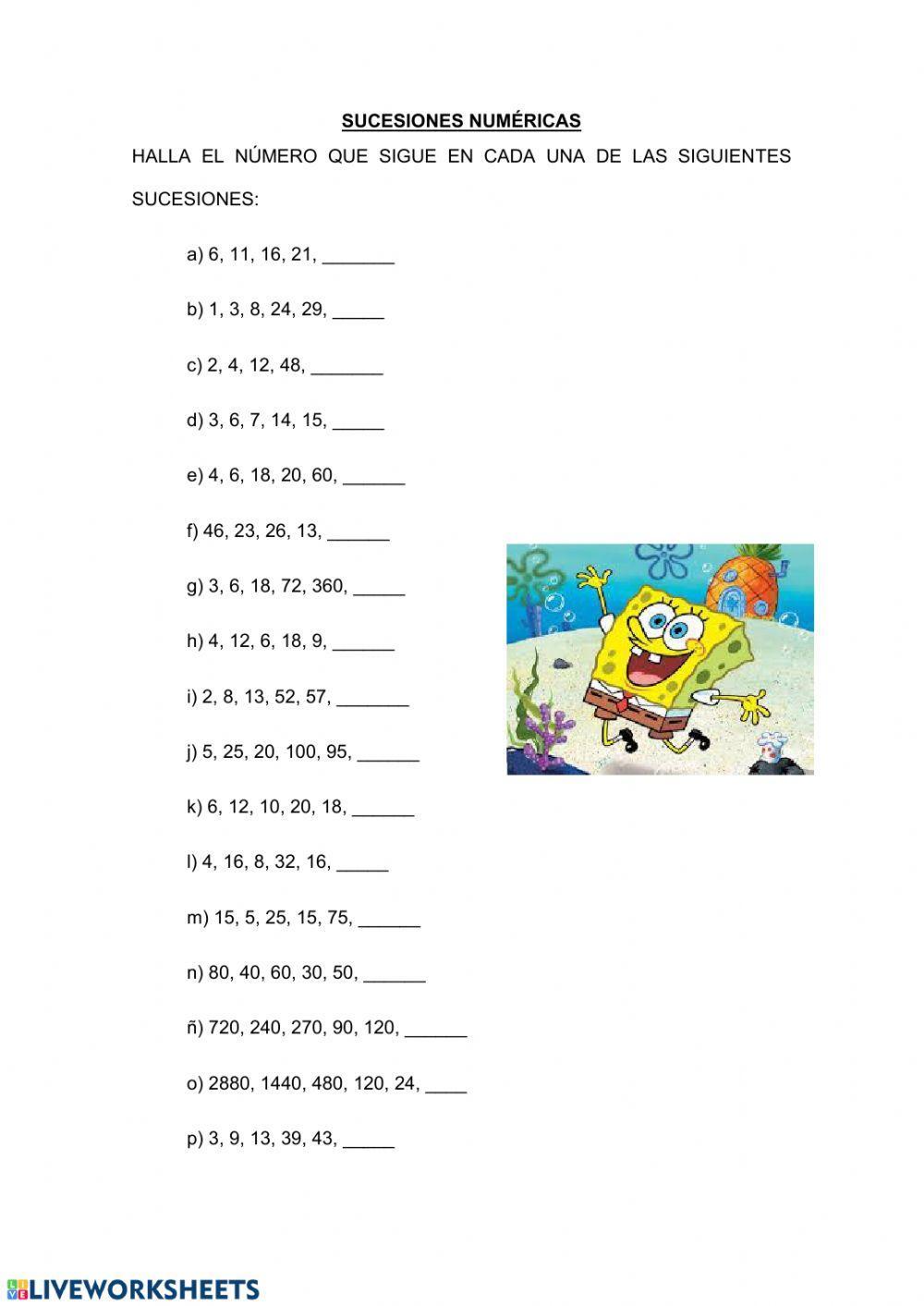 Sucesiones numéricas