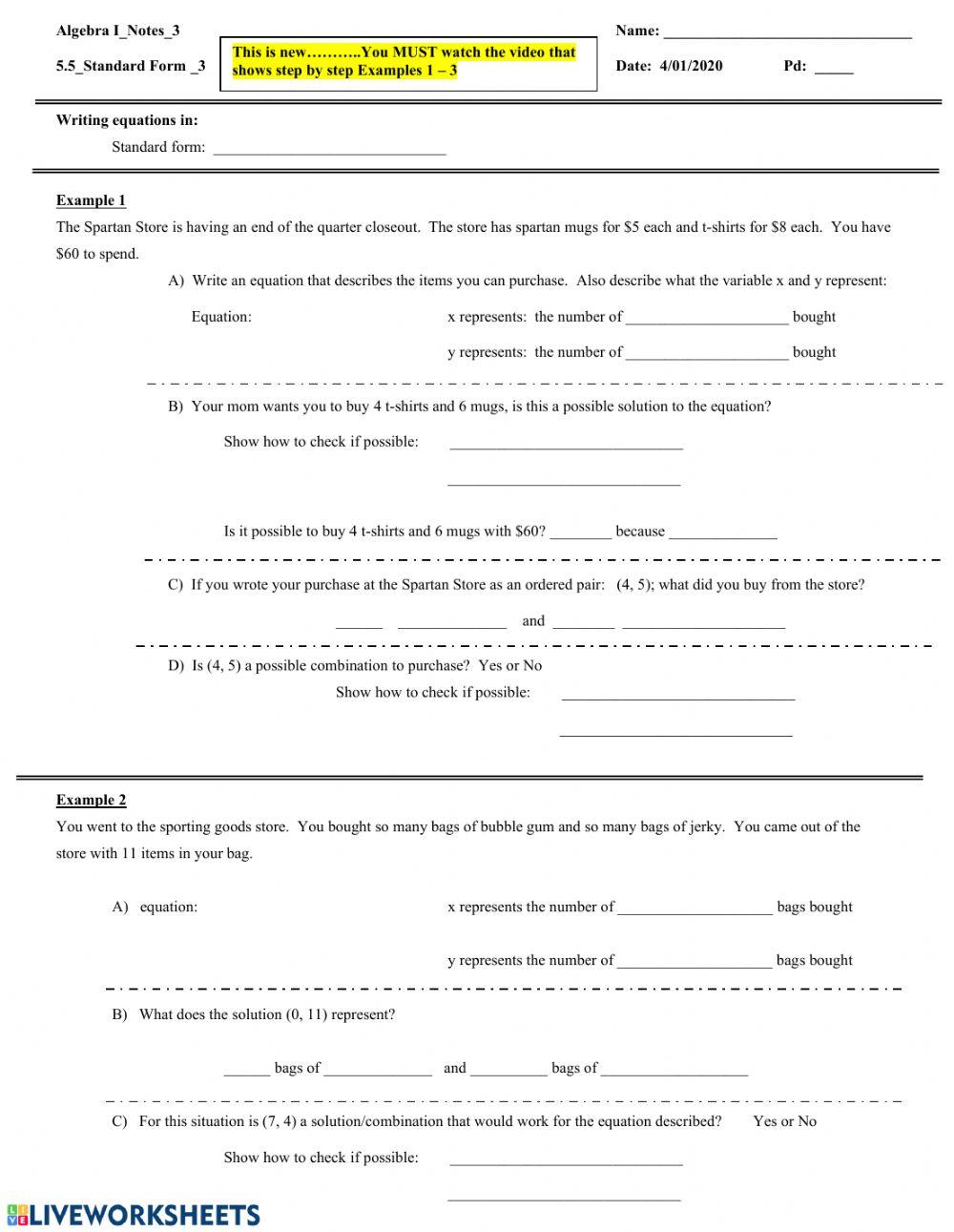 Writing Standard form-1