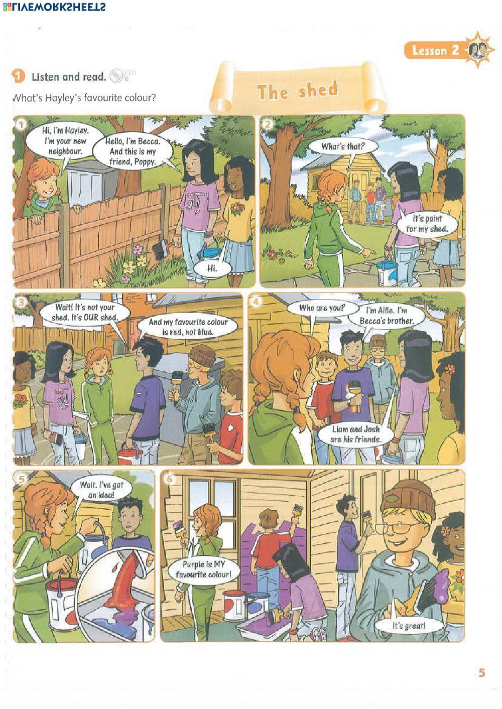 Listening about Hayley's favourite colour