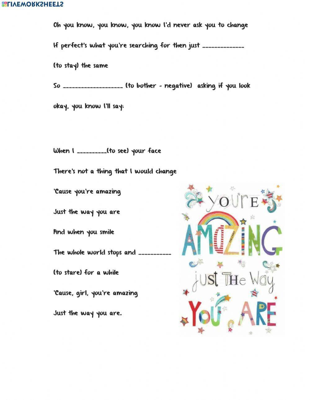 Song: Just the way you are - Present simple