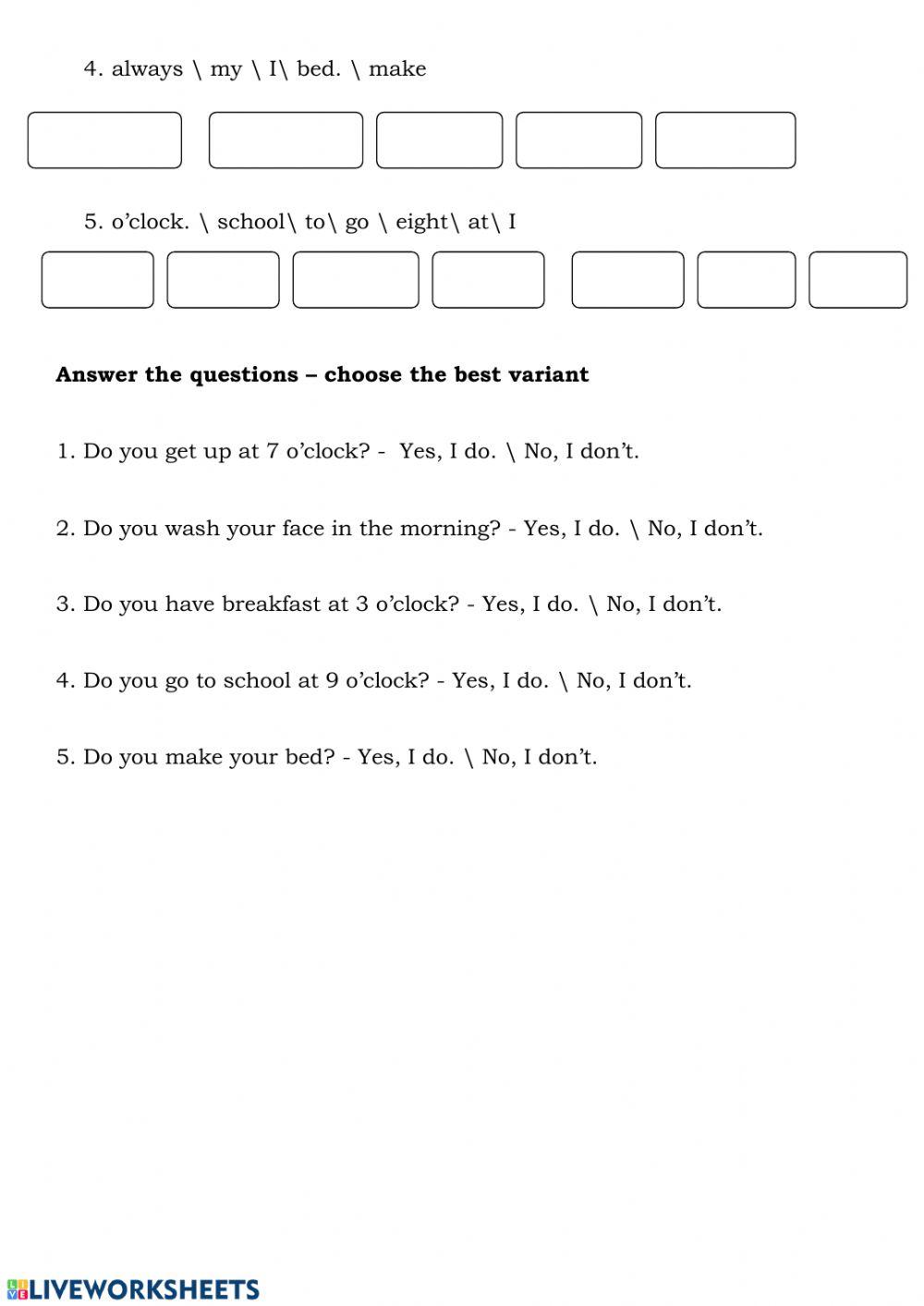 Daily routine - part 1