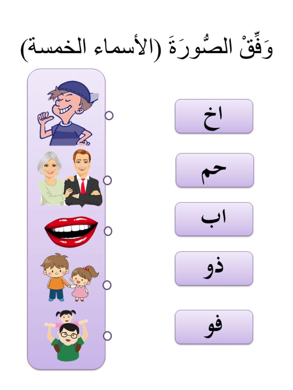 Asmak khomsah الأَسْمَــاءُ الخَـمْـسَةِ