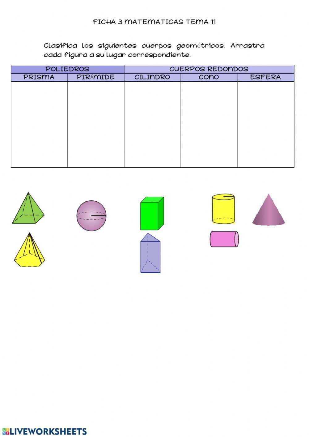 Clasificación cuerpos geométricos