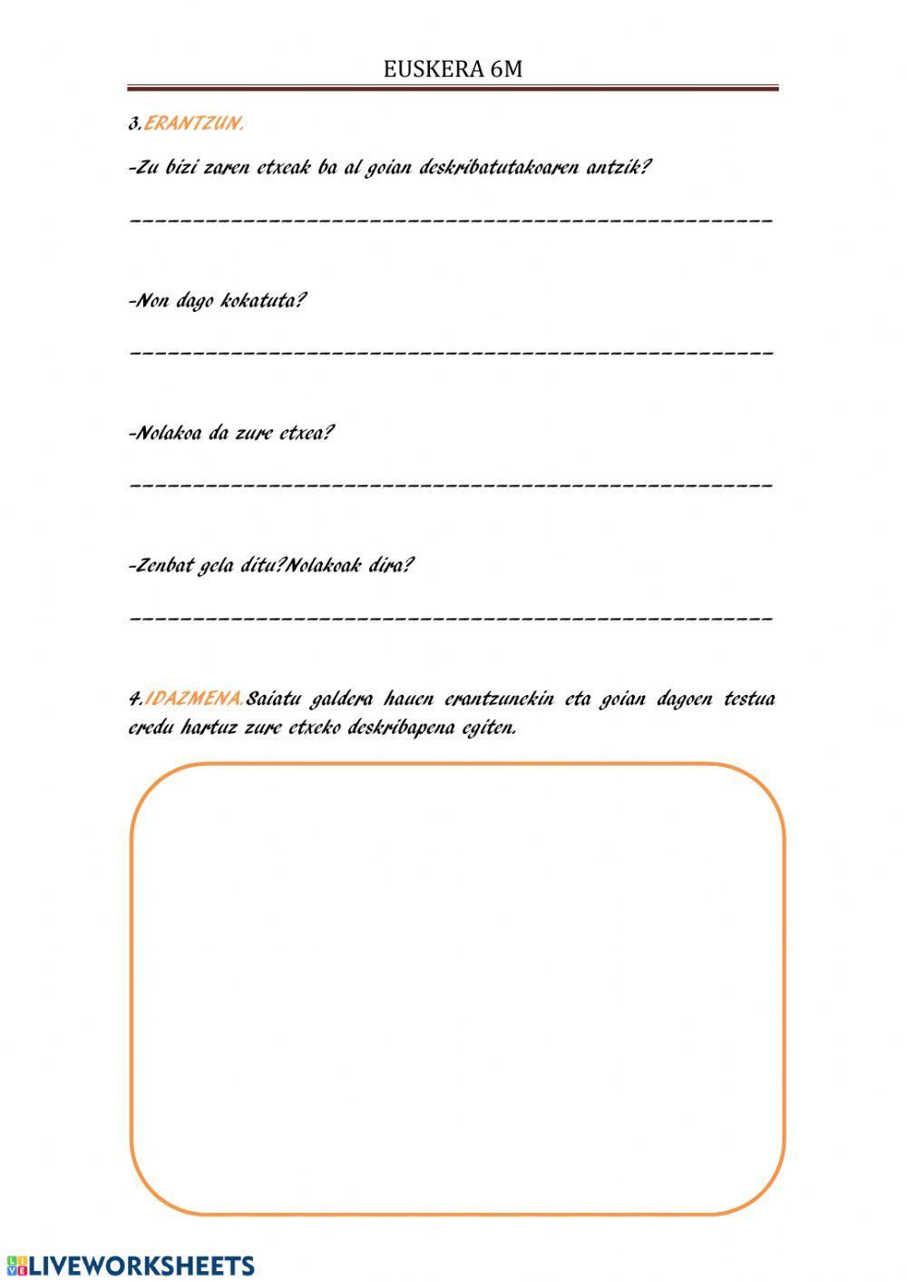 Irakurketa-idazketa:tokien deskribapena