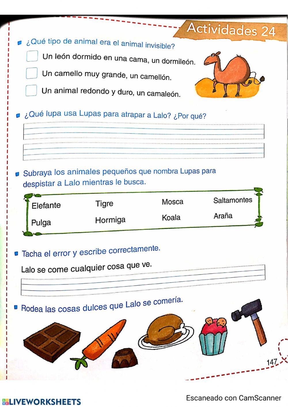 Lobo Lupas. Actividades tema 24
