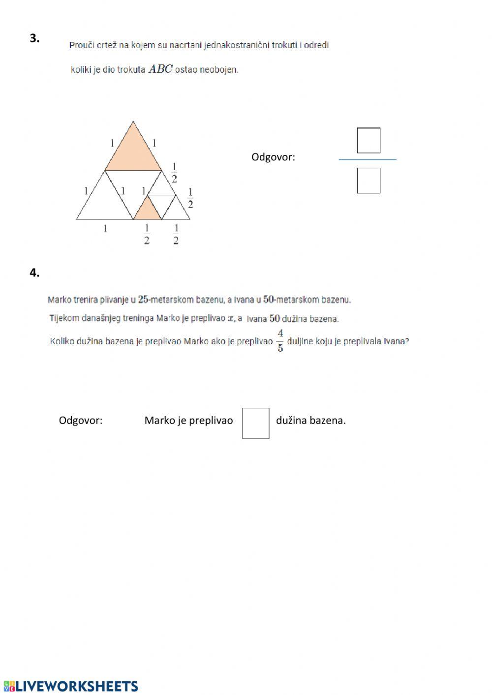 Složeniji zadaci - RAZLOMCI