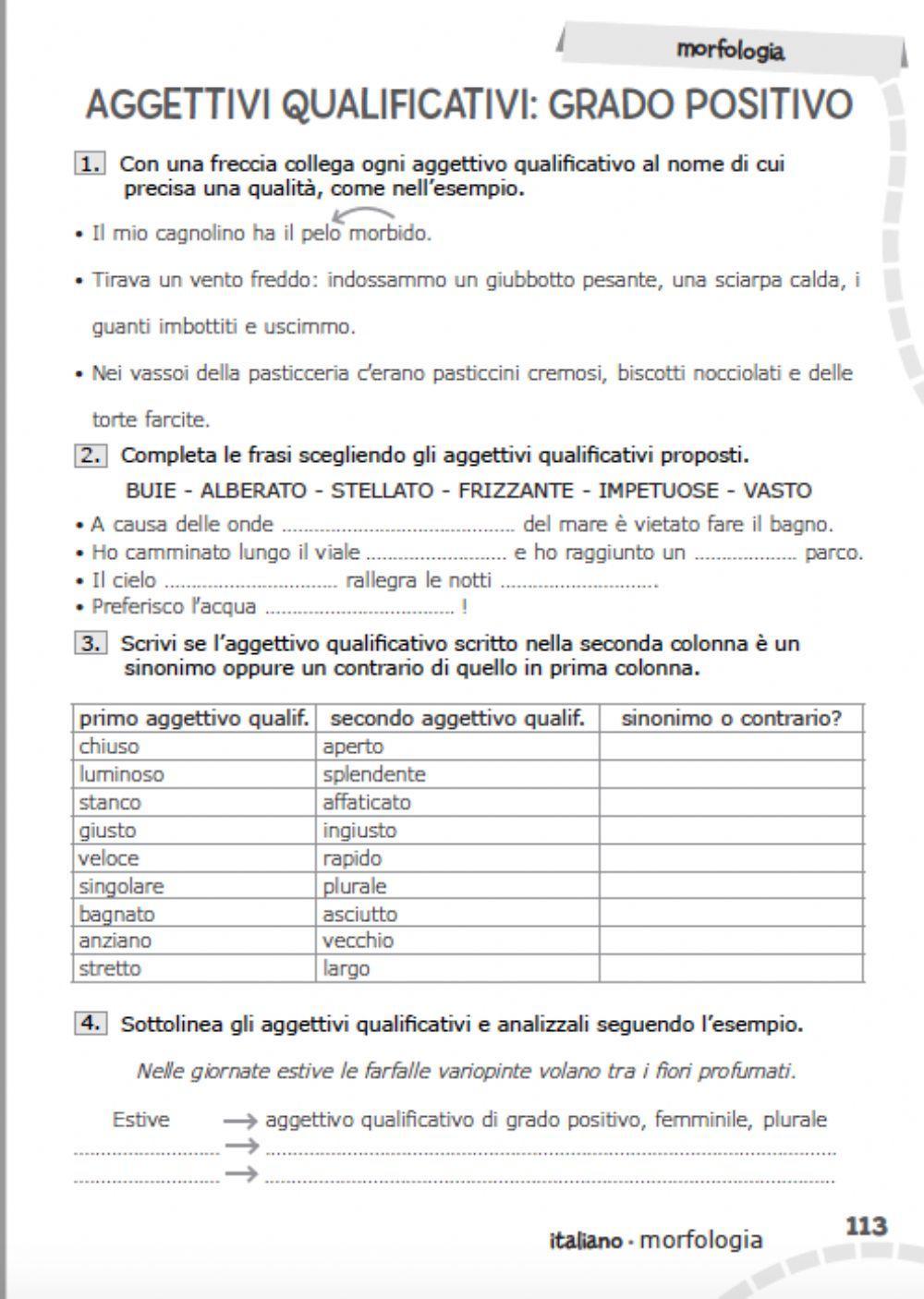 AGGETTIVI QUALIFICATIVI 