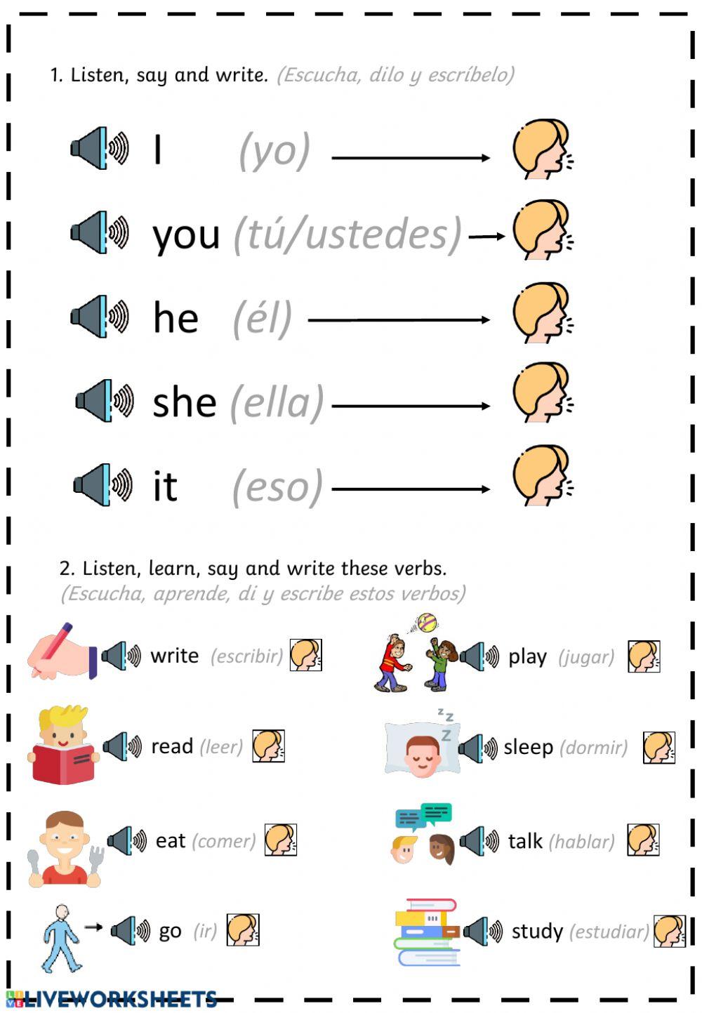 Pronouns and basic verbs