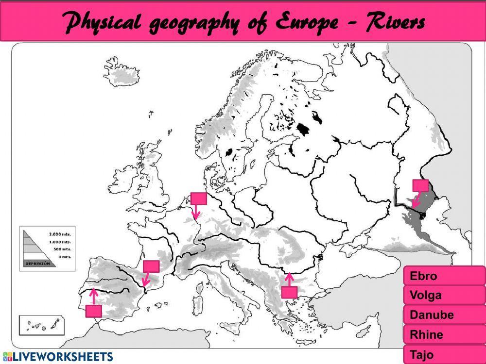 Europe: Mountain ranges and rivers