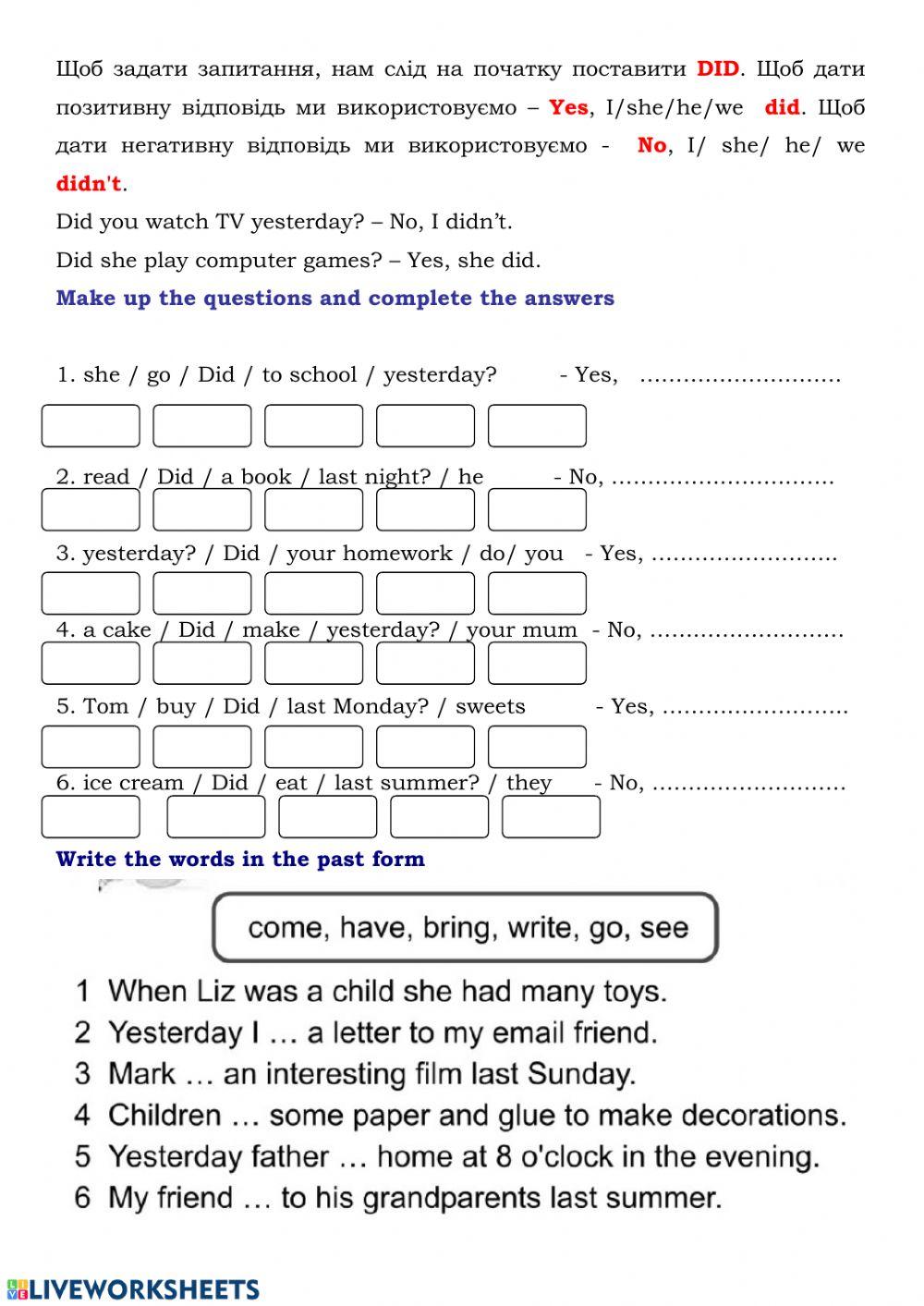 Past Simple - part 3