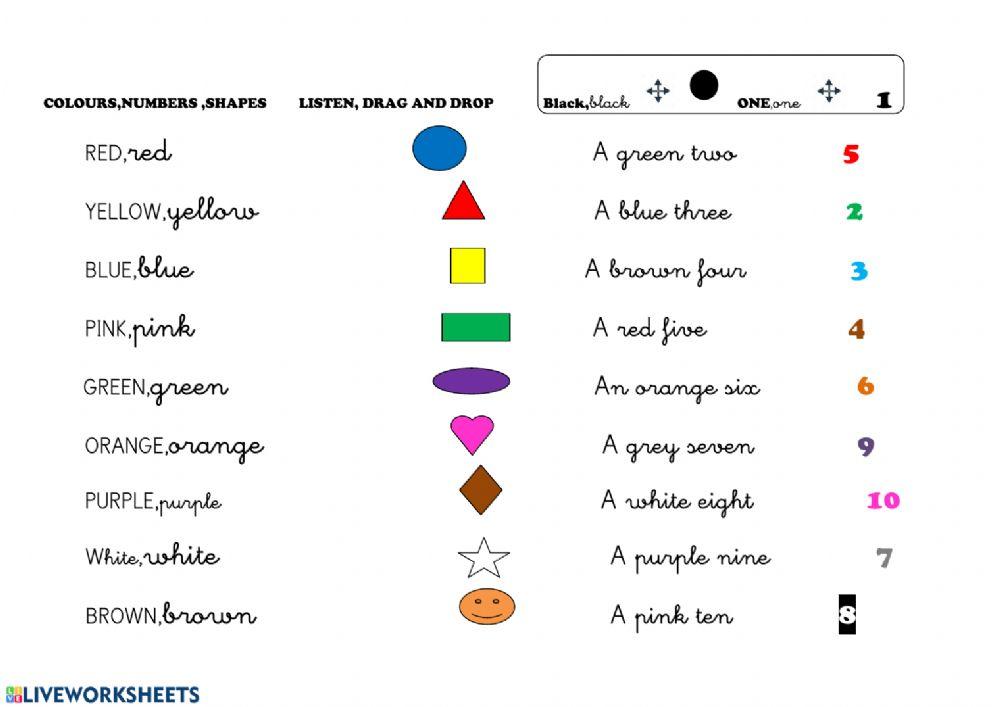 Colours,numbers and shapes 3
