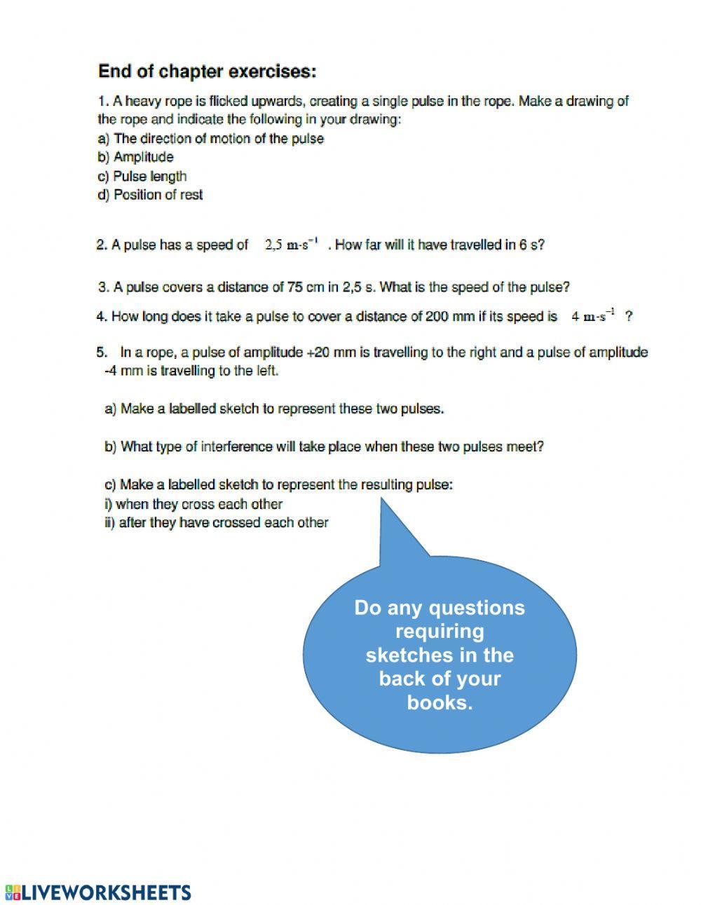 Waves 3: Pulse & Transverse Waves Exercises