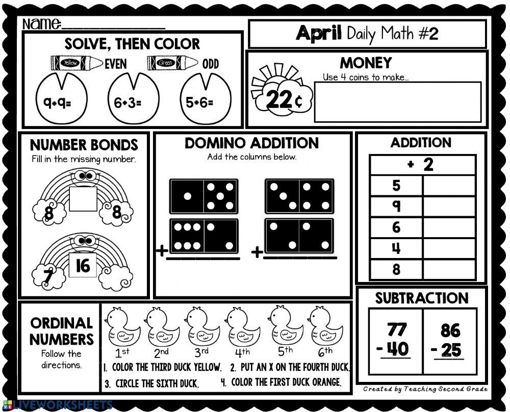 1st Grade Morni… | Free Interactive Worksheets | 78466, image size:1000x808