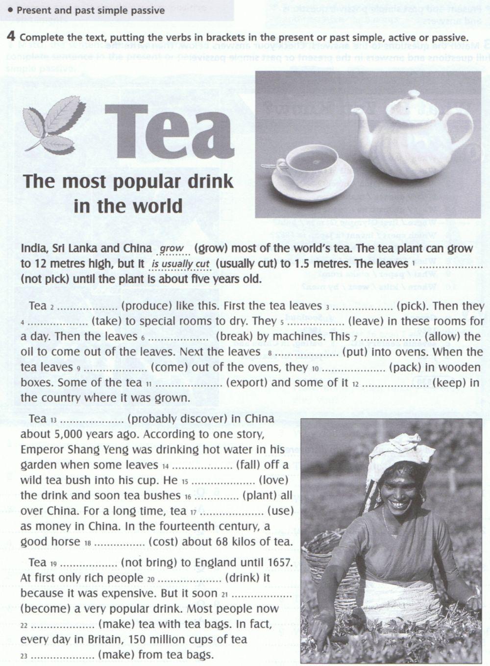 passive voice tea MaLinJa Live Worksheets