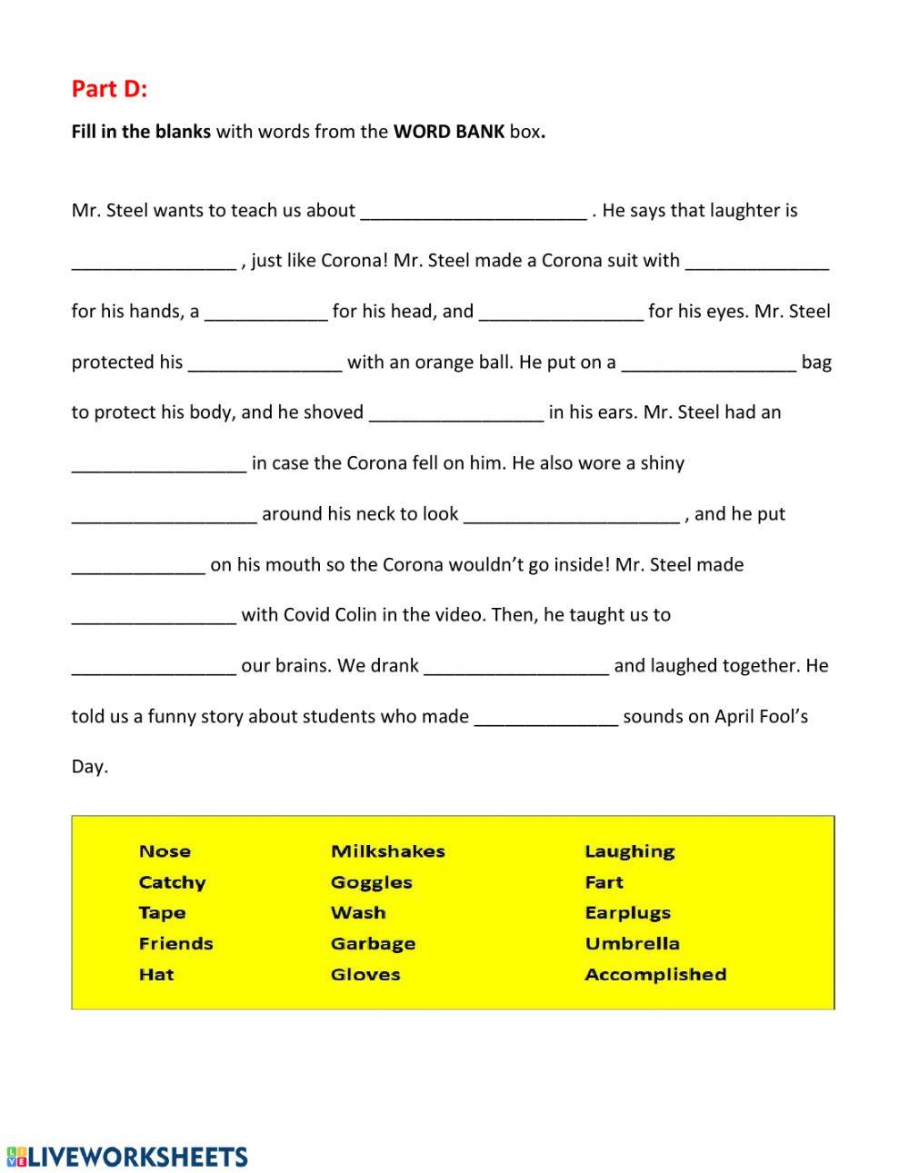April Fool's Day Laughter Worksheet
