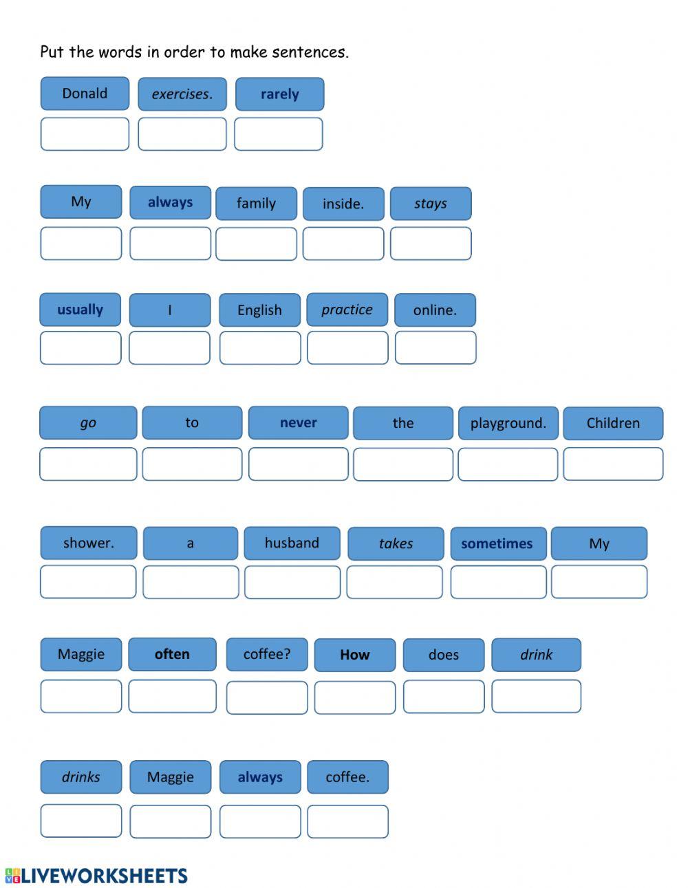 Present Simple word order