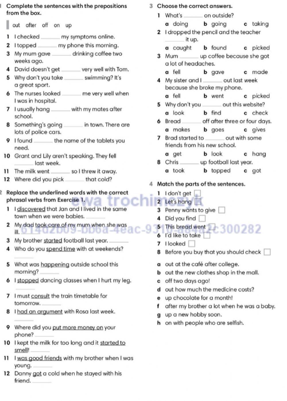Phrasal verbs a2+