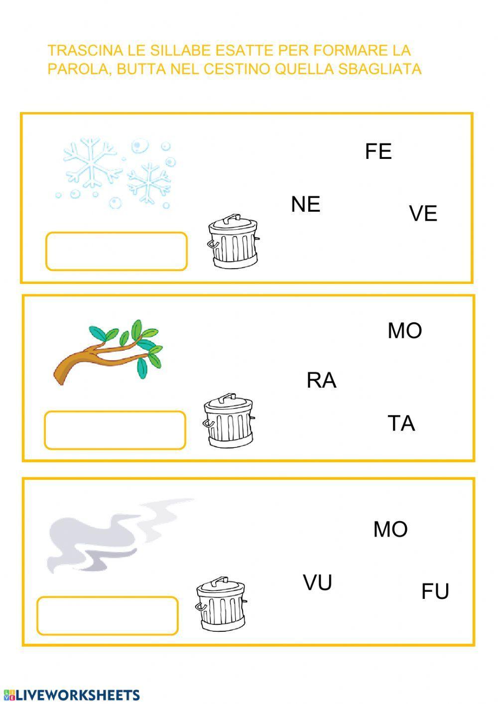 Trascina i cartellini