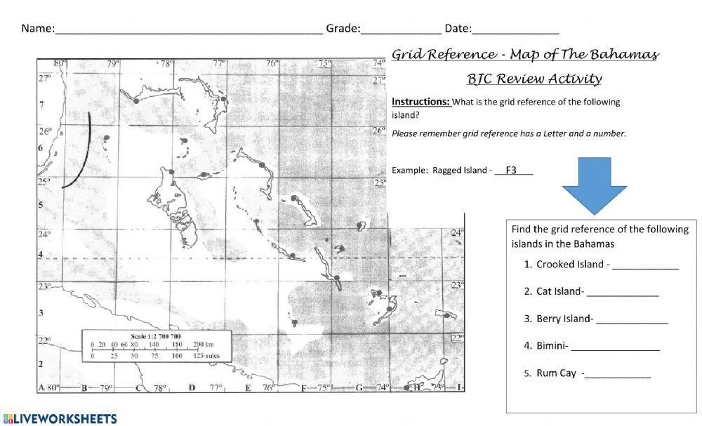 Grid Reference - Map of the Bahamas