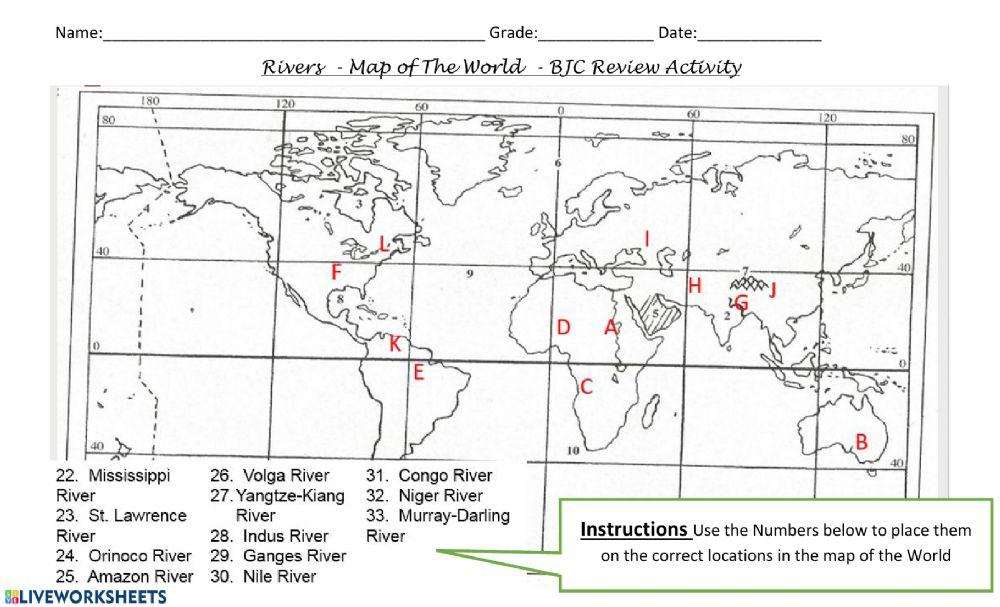 Map of the World - World Rivers
