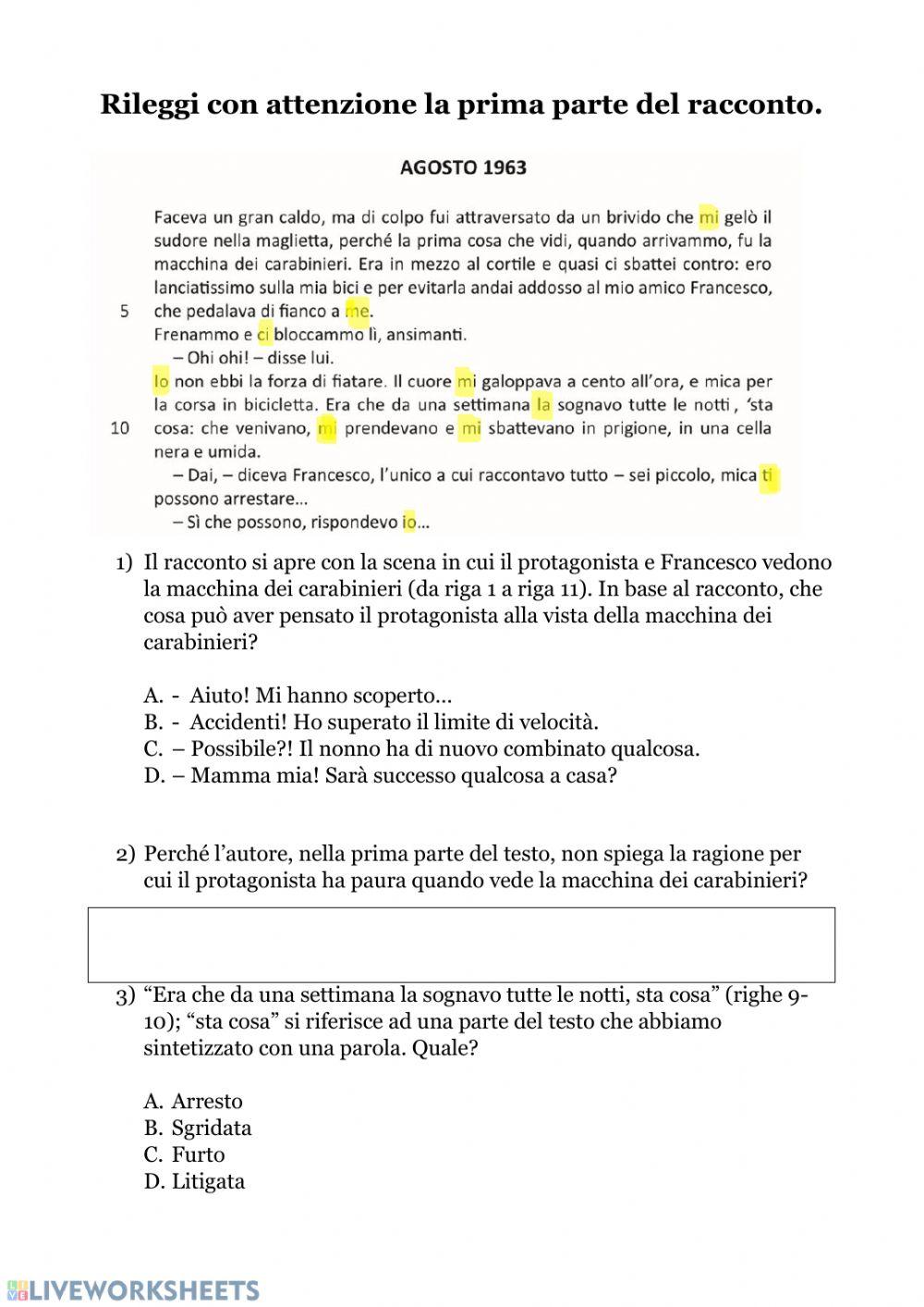 Comprensione Agosto 1963