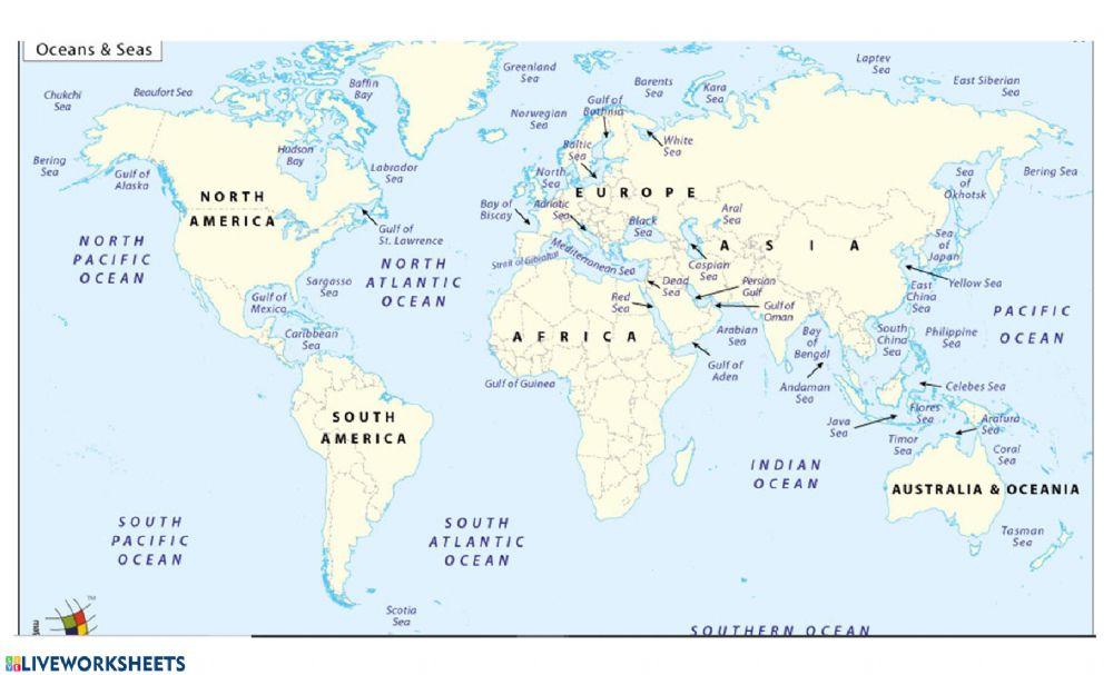 World Seas- Map Of the World