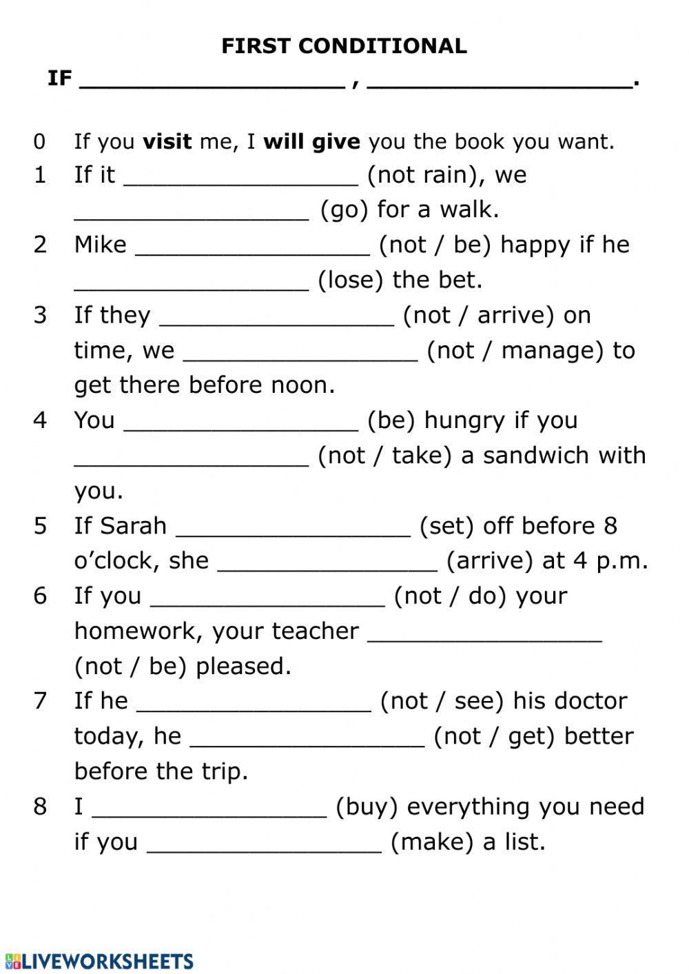 Revision - CONDITIONALS Revision - CONDITIONALS
