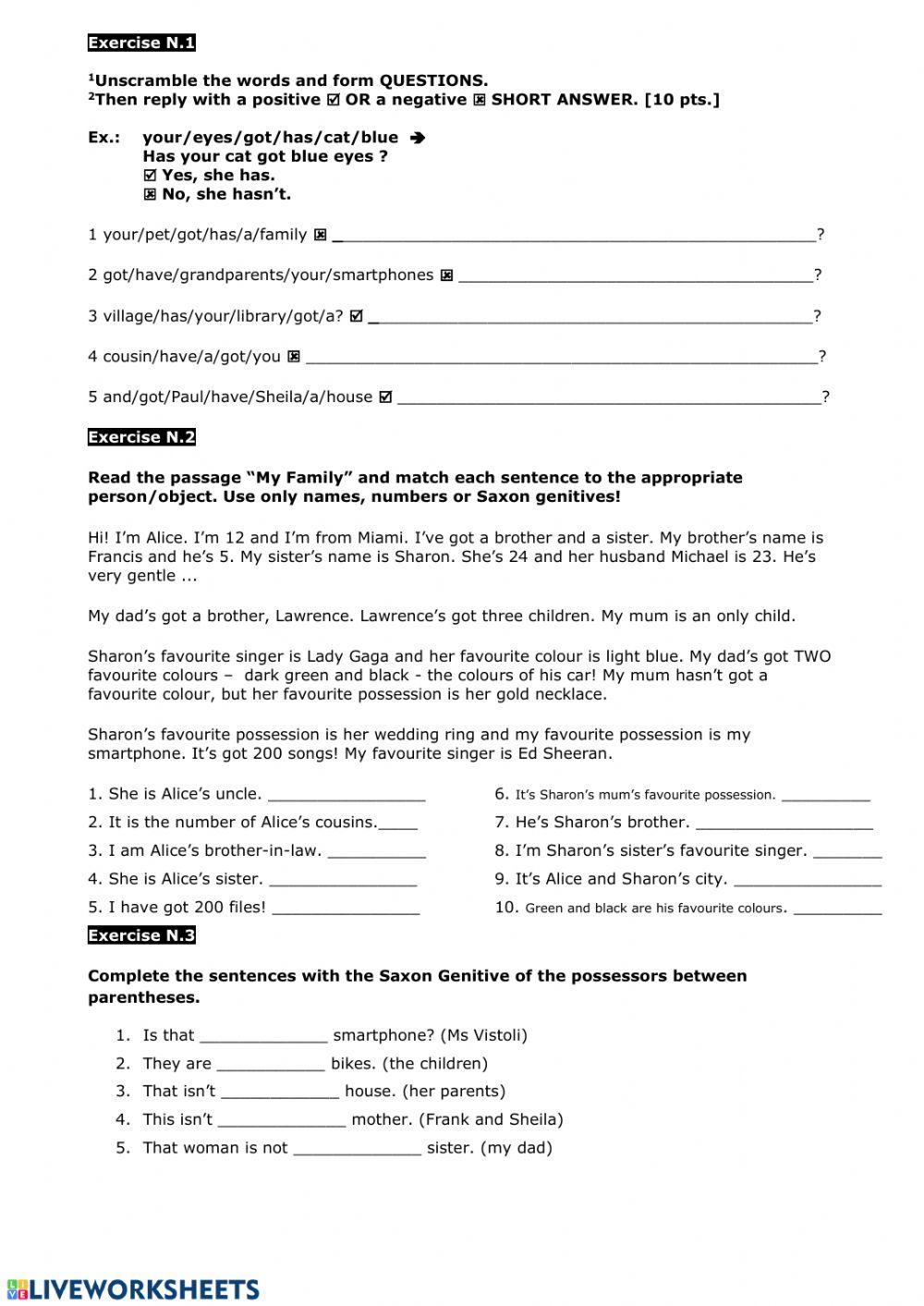 Have got and saxon genitive