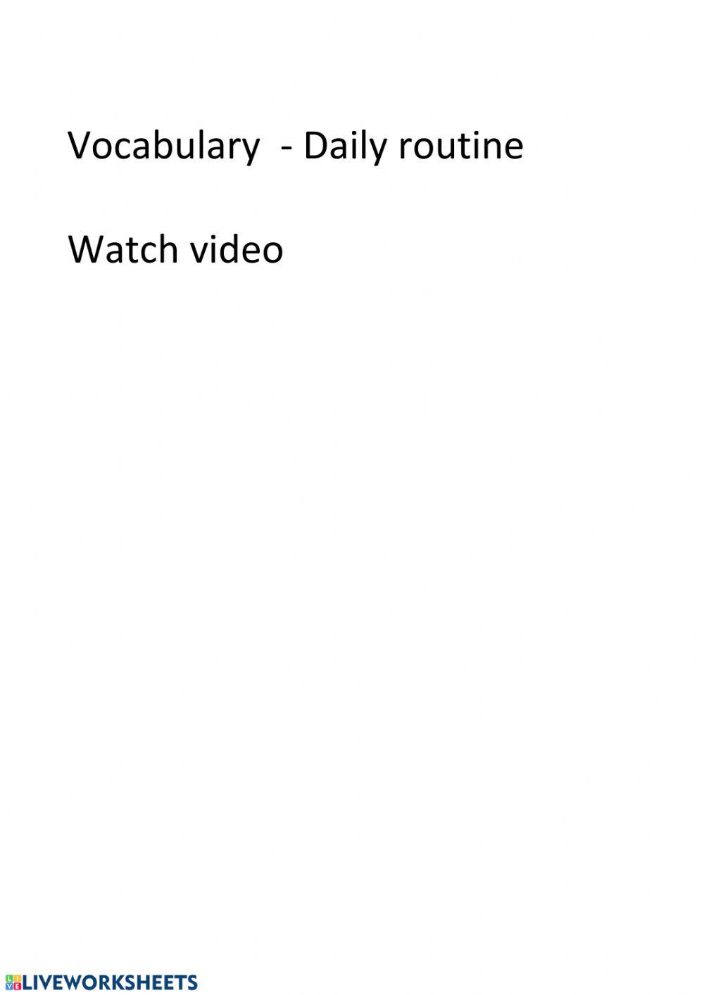 Daily routine verbs